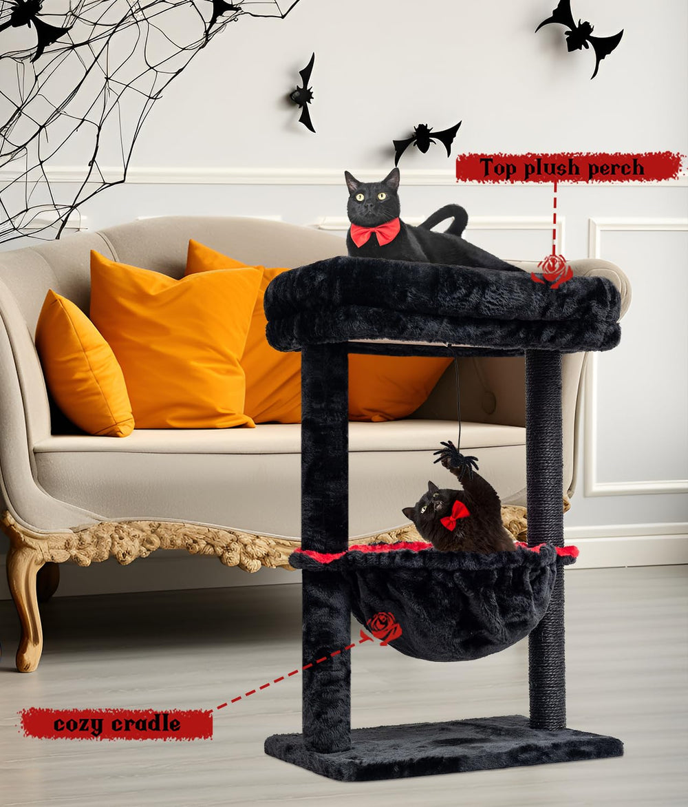 SYANDLVY Gothic Cat Tree sisal posts satisfy scratching instincts