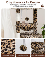 SYANDLVY leopard cat tree sisal posts satisfy claws while protecting furniture.