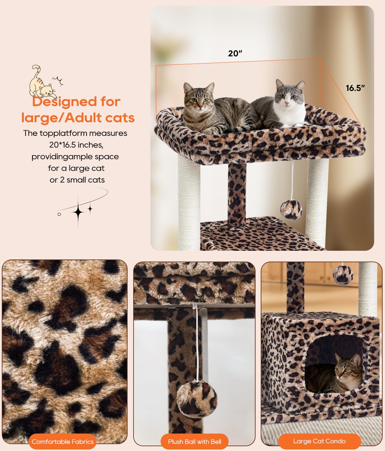 SYANDLVY leopard-print climbing tower adds stylish cat furniture