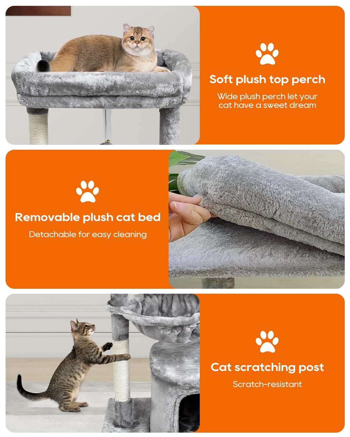 SYANDLVY small cat tree hanging ball invites active play and curiosity.