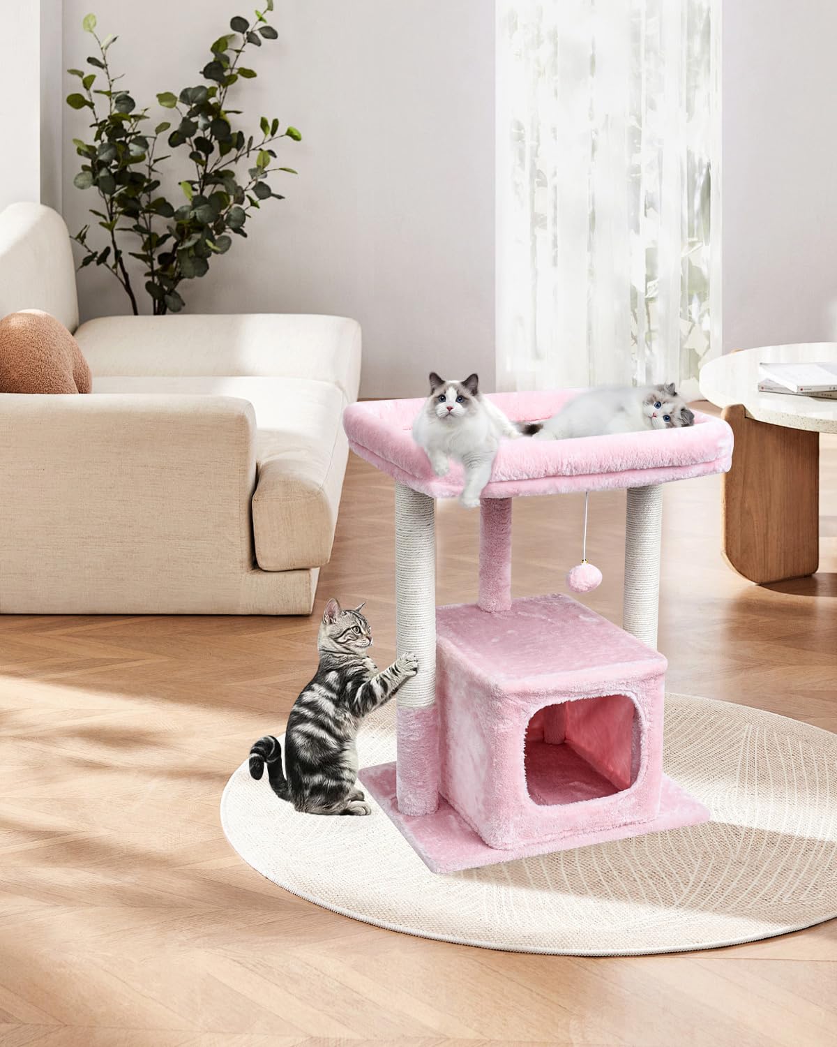 SYANDLVY small cat tree pink modern design complements living spaces