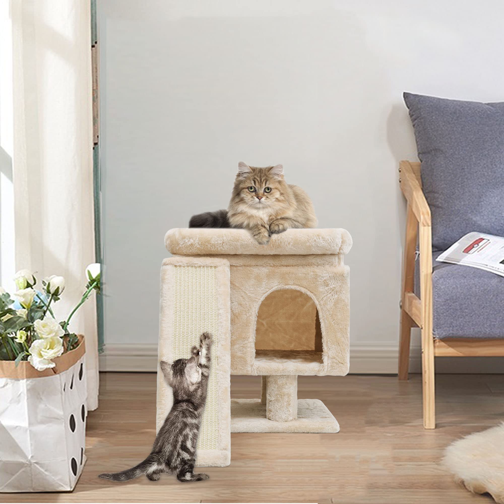 SYANDLVY cat tree plush cover close-up soft warmth