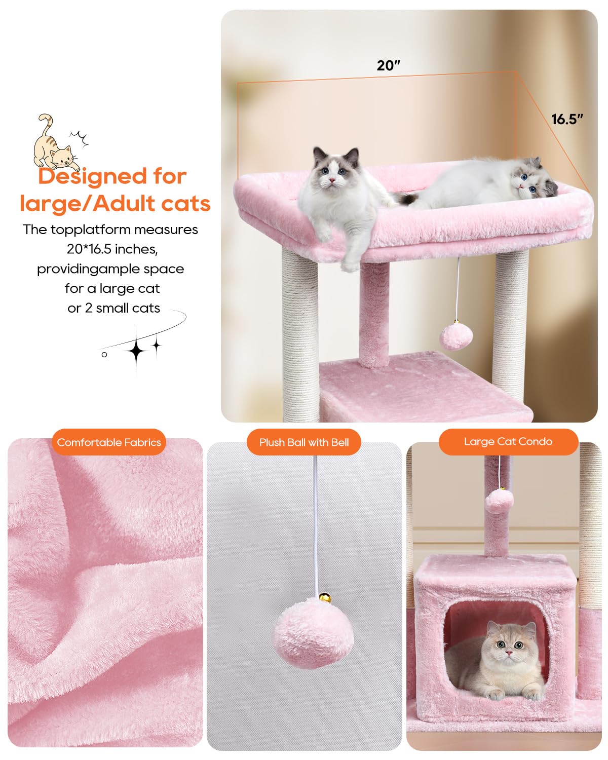 SYANDLVY small cat tree scratch board supports full-body stretches