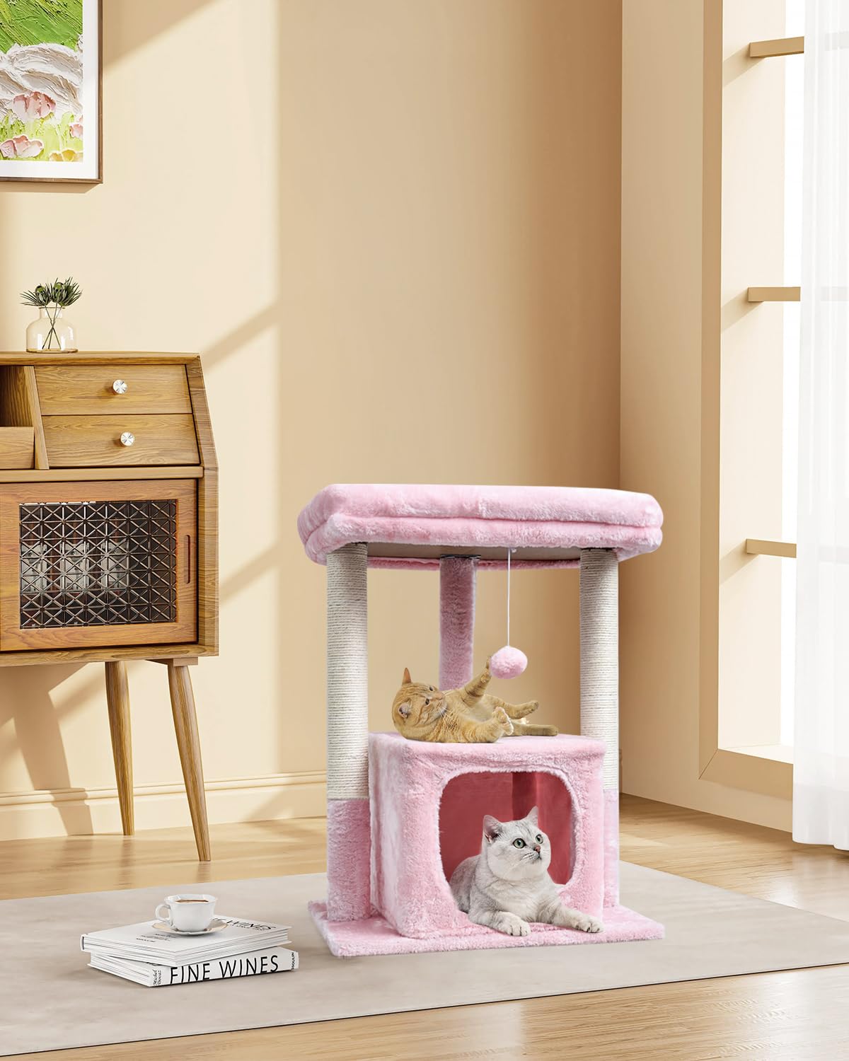 SYANDLVY small cat tree sturdy base ensures stable play