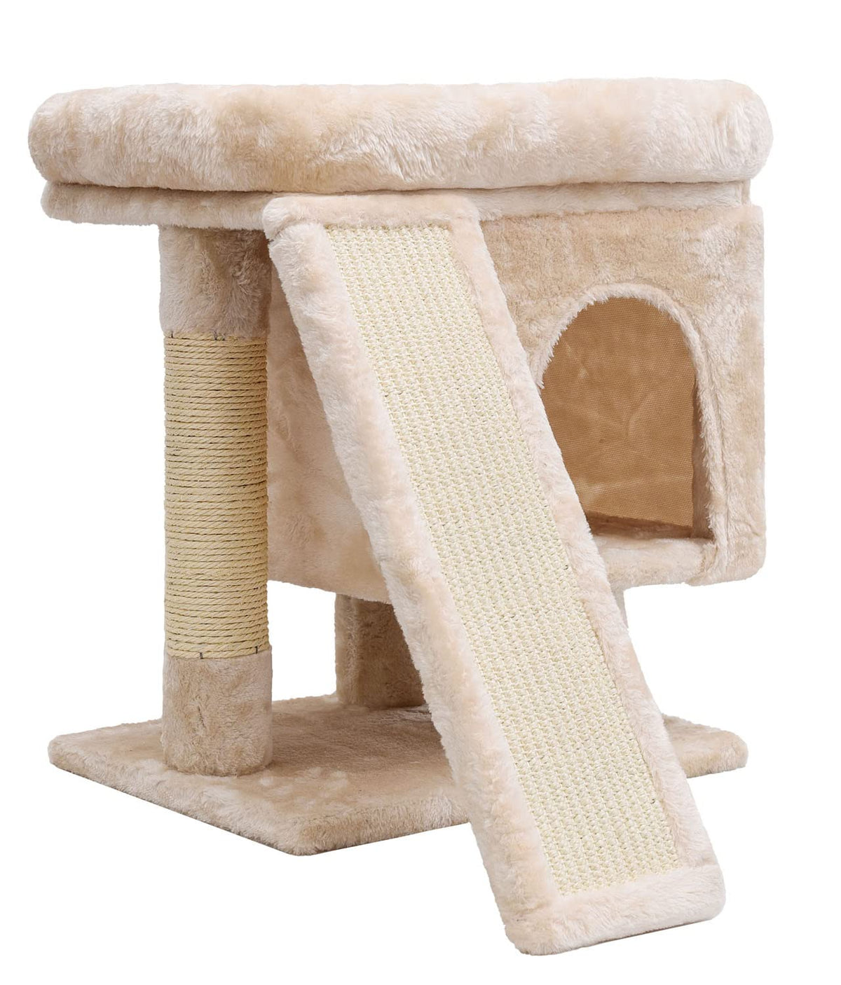 SYANDLVY cat tree beige top plush perch for cozy lounging