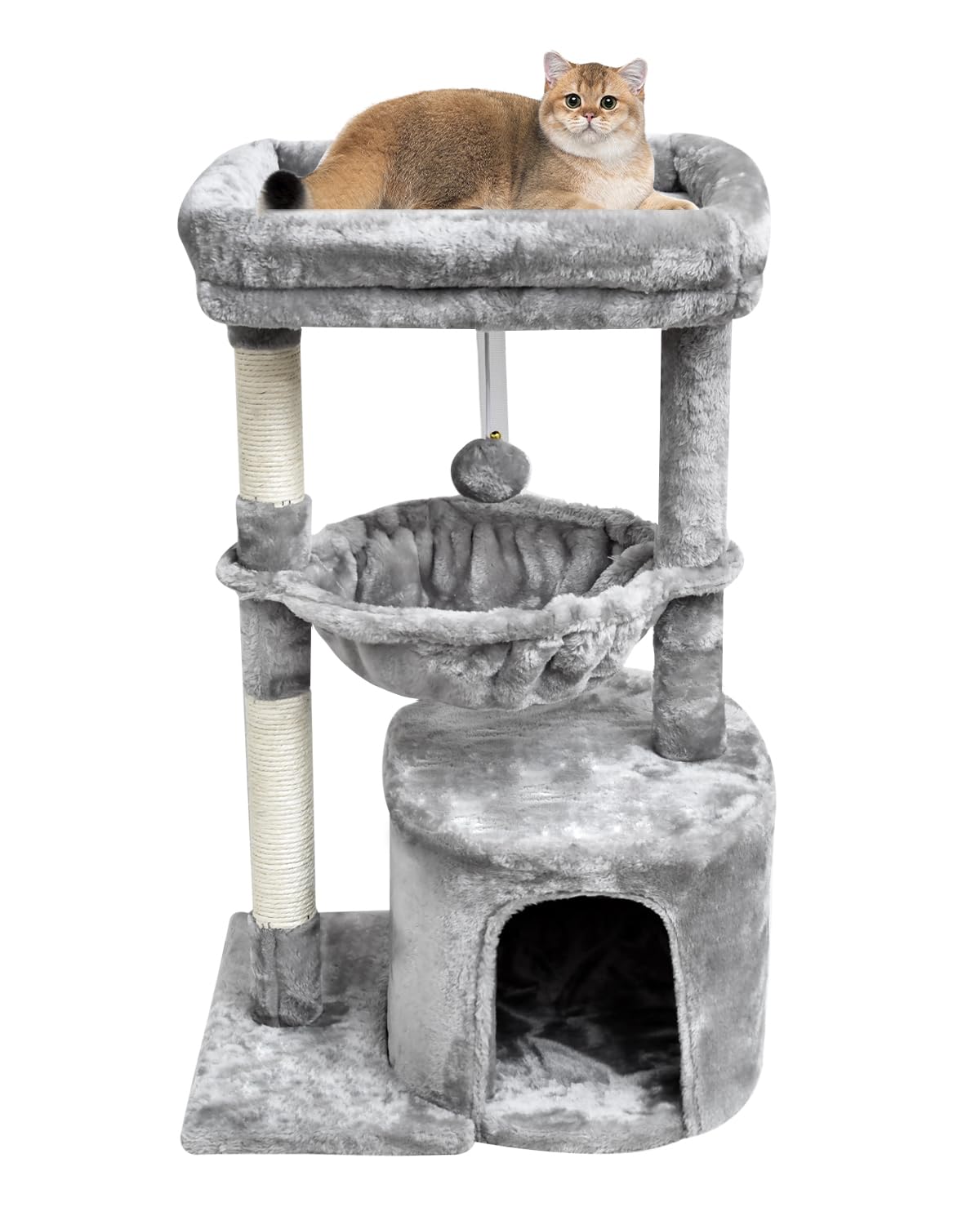 SYANDLVY small cat tree top perch offers elevated view and resting spot.