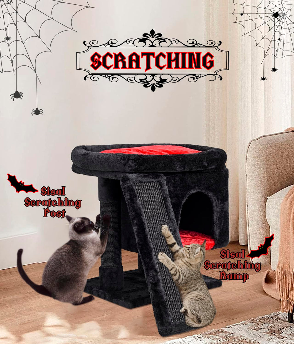 SYANDLVY Gothic Cat Tree living-room-setup—modern look with active play area.