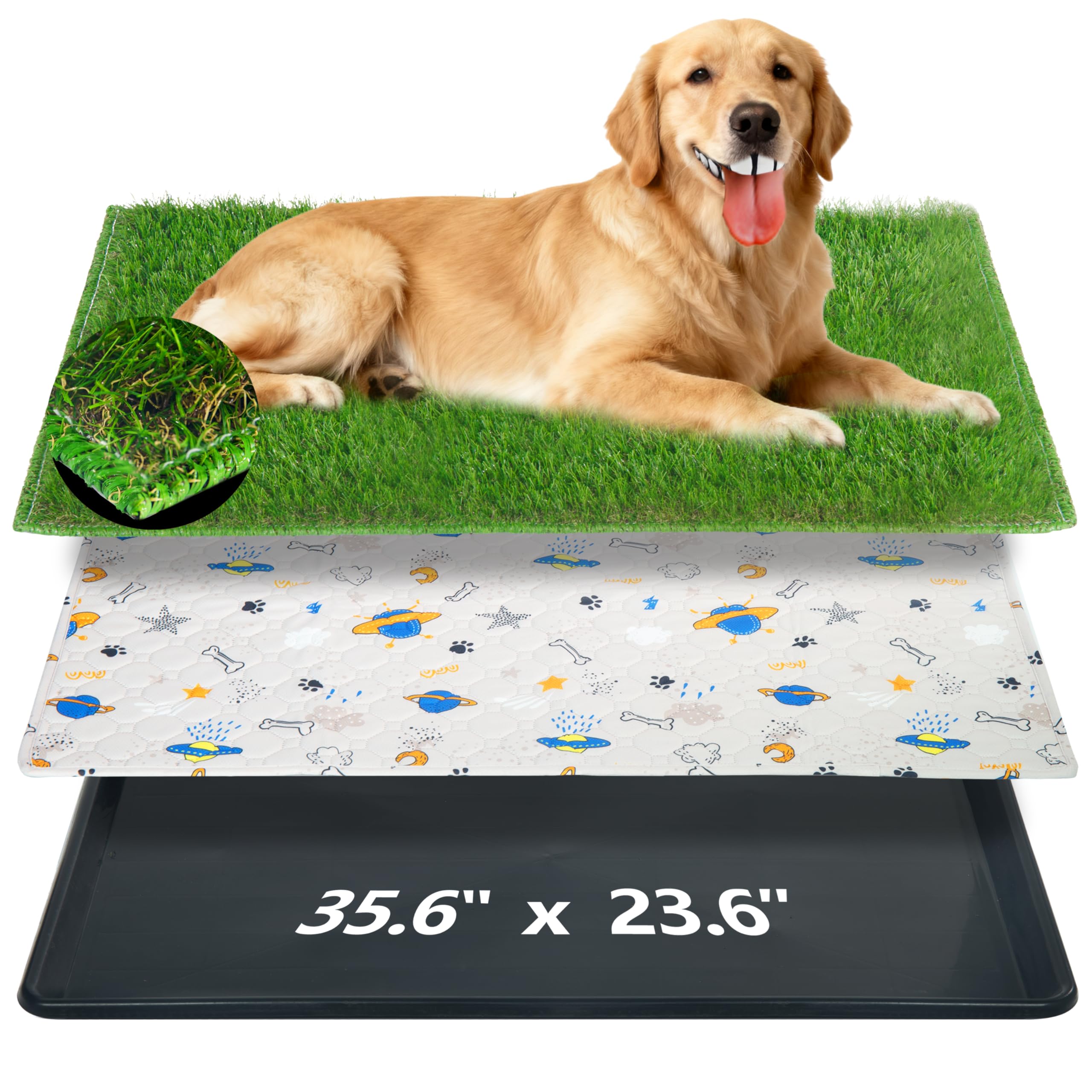 SyFatWeen Dog Loo grass turf close-up for realistic potty training and easy cleaning.