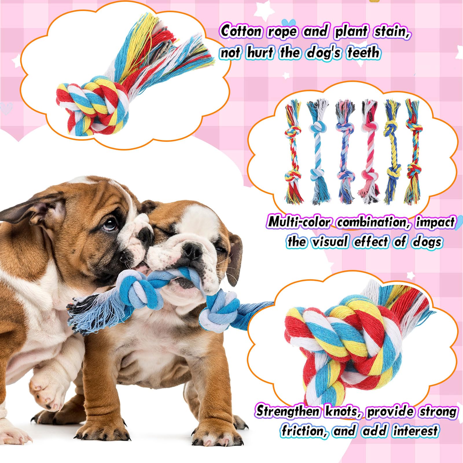 Syhood 2-knot tug-of-war dog toy supports durable fetch and tug sessions.