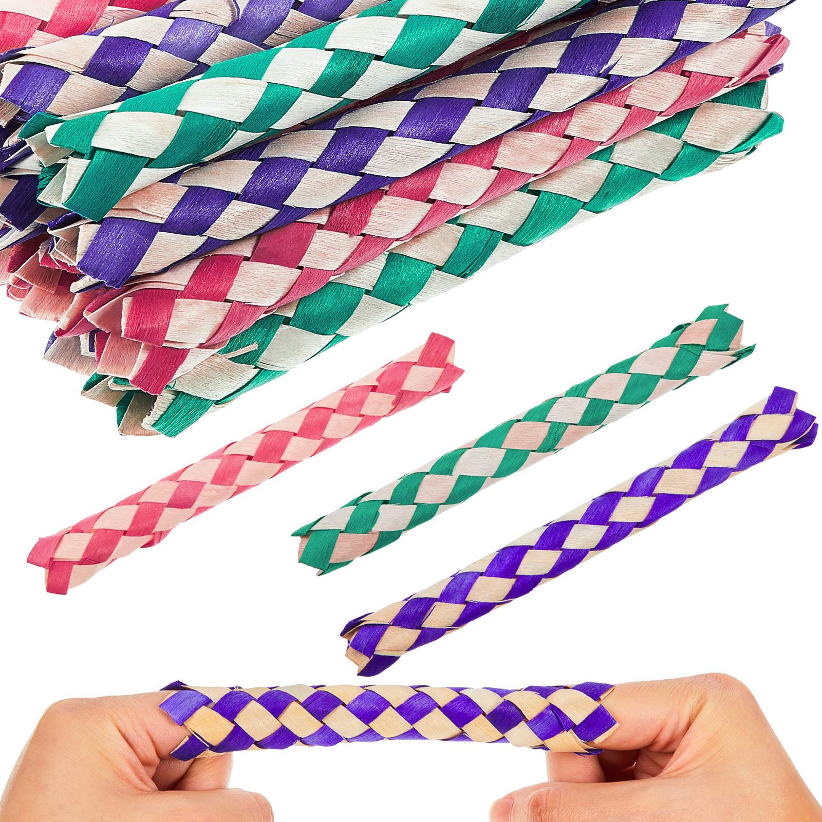 Syhood bamboo finger traps in mixed colors for interactive play and cognitive fun
