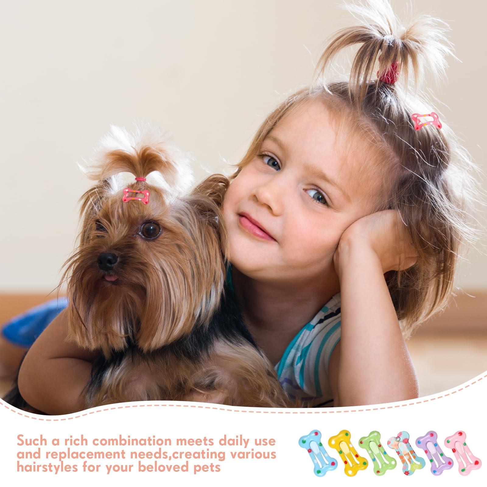 Syhood bone-shaped barrettes ideal for pet parties, weddings, or travel photos