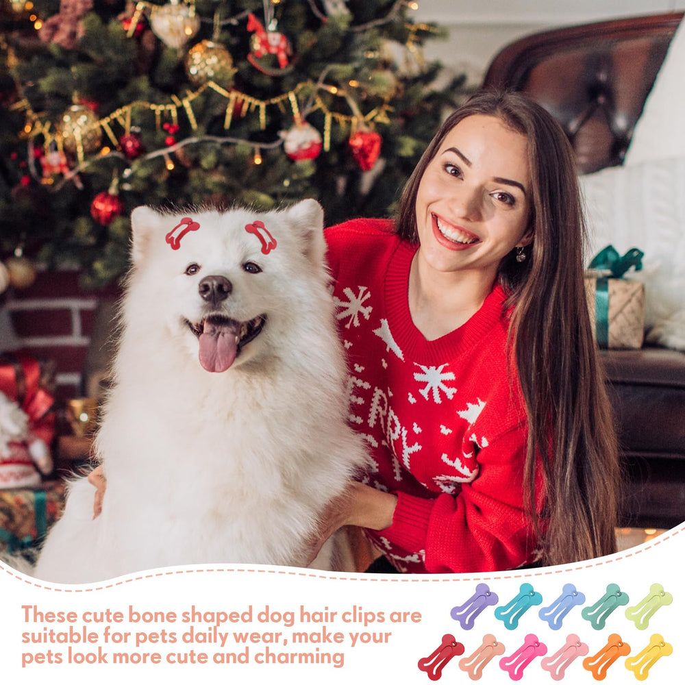 Syhood 50-pack bone clips in vivid styles for versatile pet accessory options