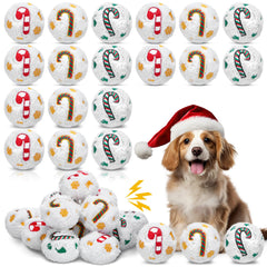 Syhood christmas snowball dog toy pack – 60 plush squeaky balls for indoor play.