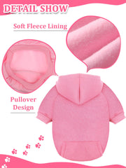 Syhood pink dog hoodie with hat adds cute warmth.