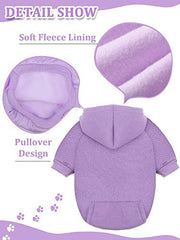 Syhood orange dog hoodie keeps small dogs warm during chilly strolls.