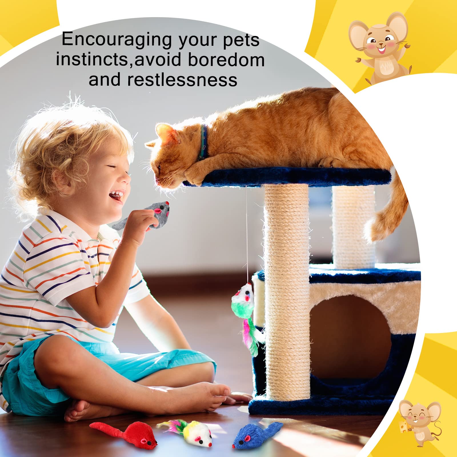 Syhood feather-tail mice offer varied textures and extended play.