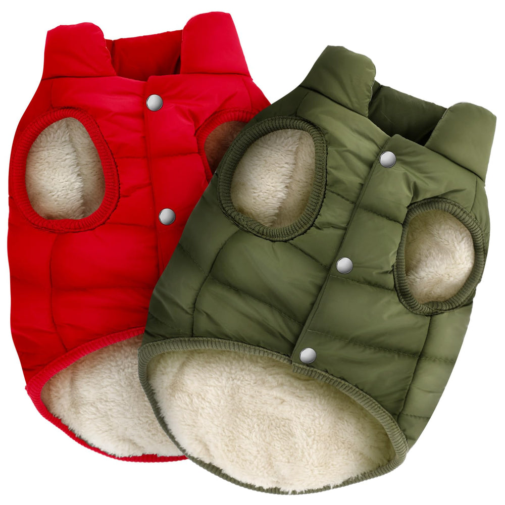 Syhood two-pieces dog jacket front view with warm two-layer design