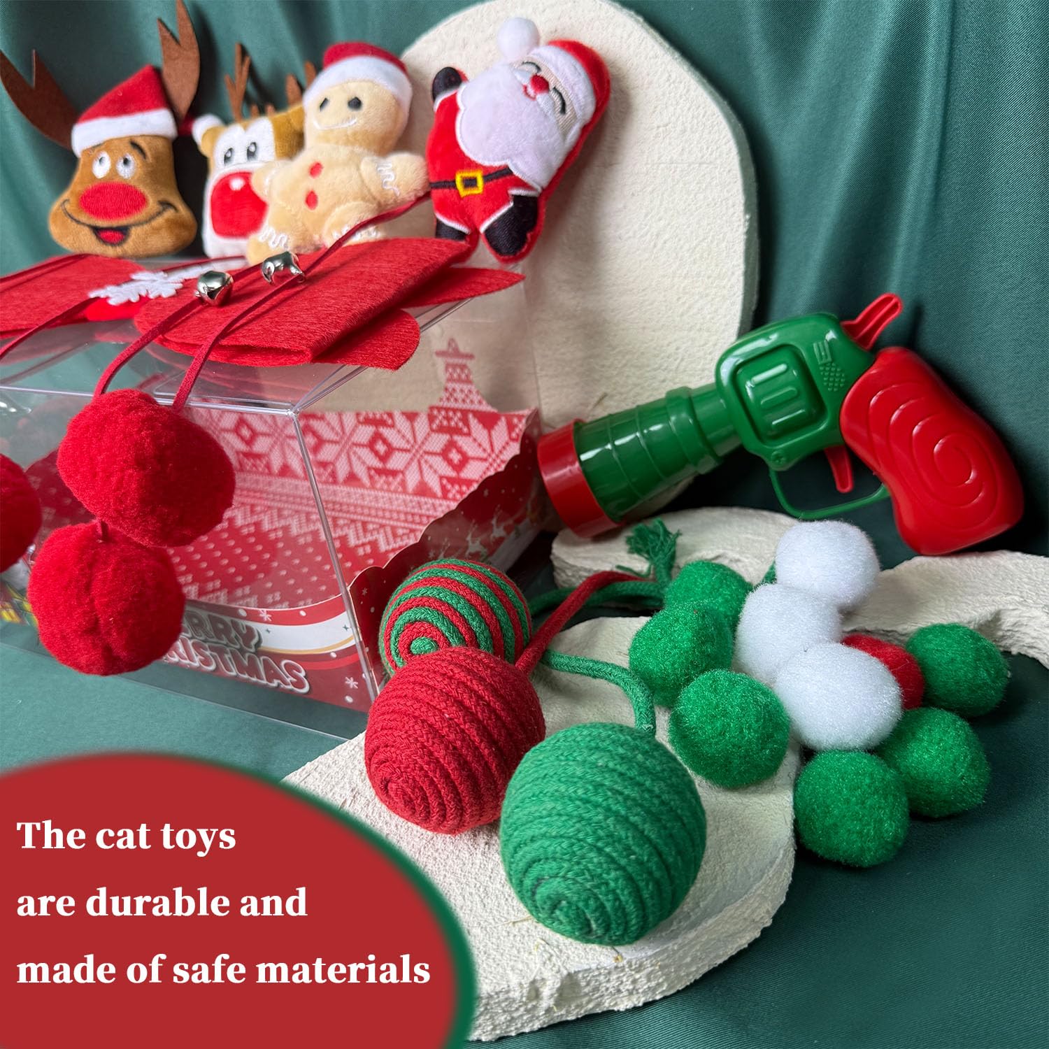 Symhobby reindeer ornaments decorate and entertain pets during holidays.