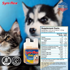 Synflex Boswellin Yucca and manganese ingredients highlight for joint health support.