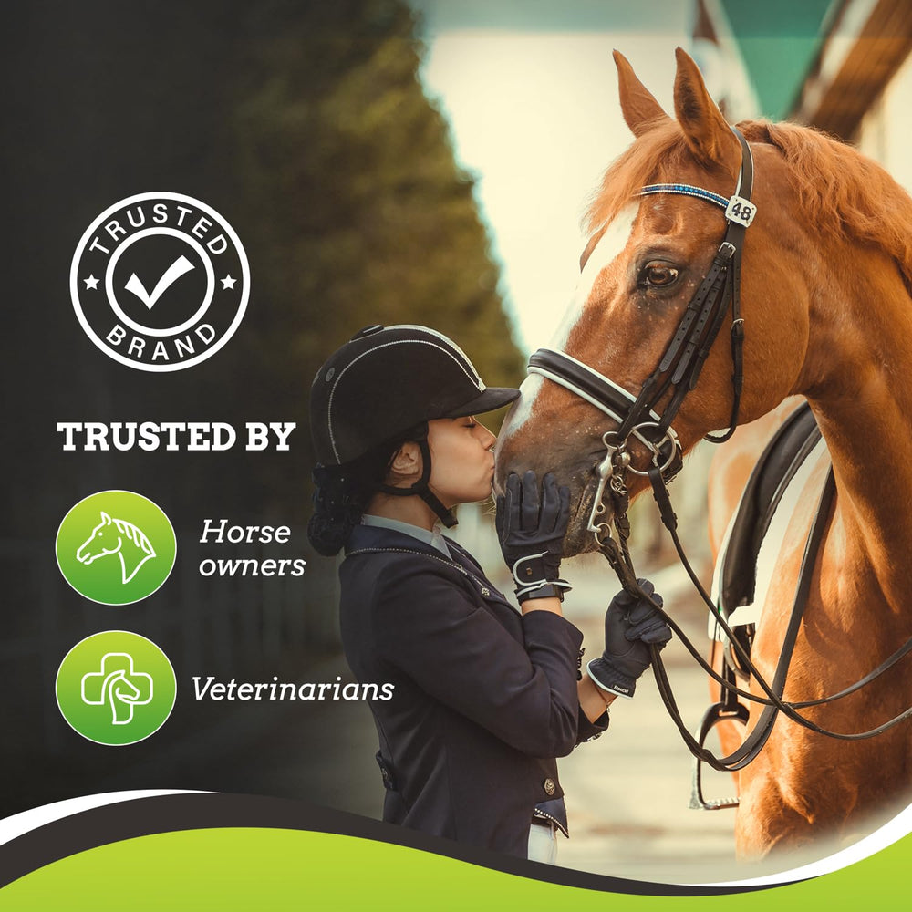 SynNutra Equine SynChill packaging with product—easy daily use for consistent calm.