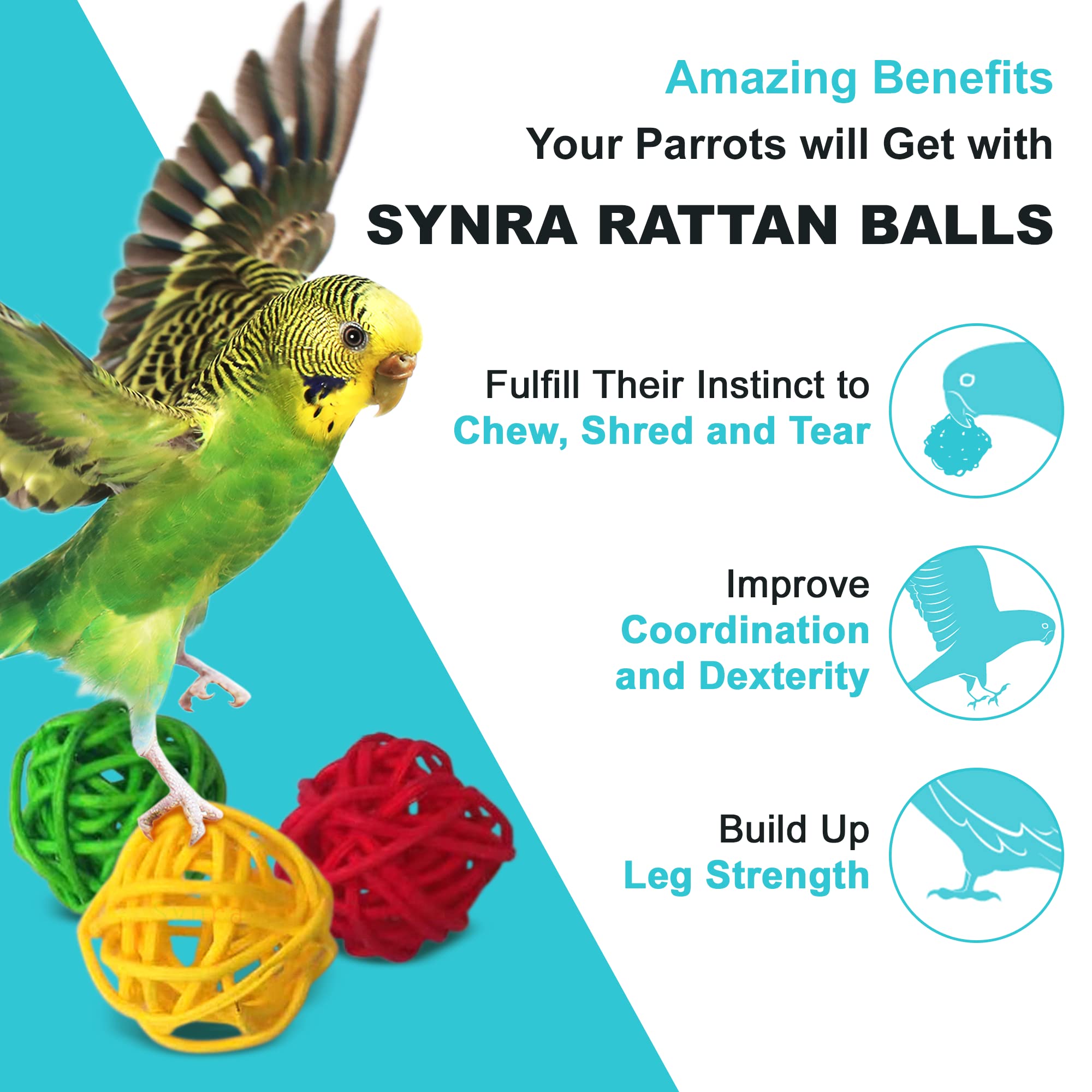 Synra colorful decor set rattan balls for home decor and cage aesthetics.