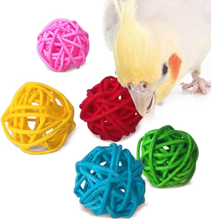 Synra rattan balls parrot-beak grooming 1 inch to support natural wear and shape.