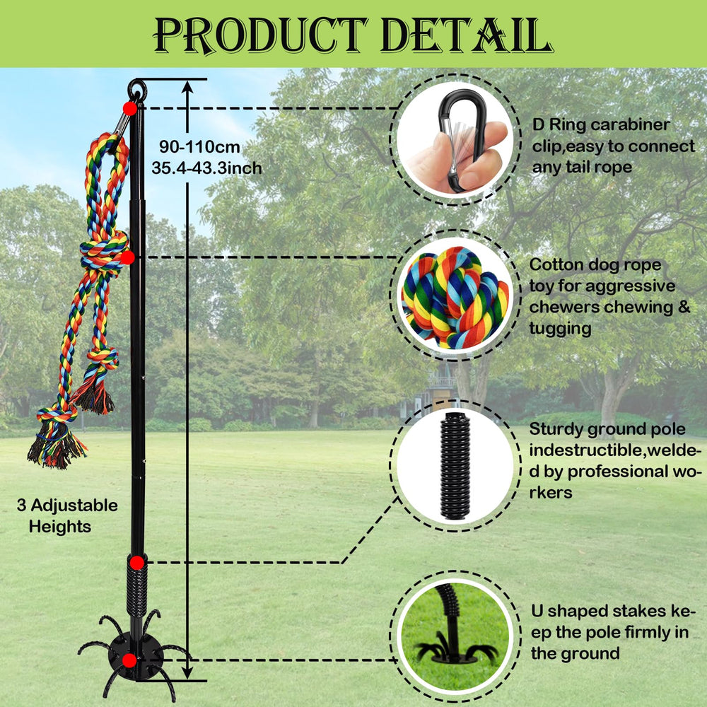 SYOOY tether dog tug toy dog chasing action demonstrates engaging interactive play.