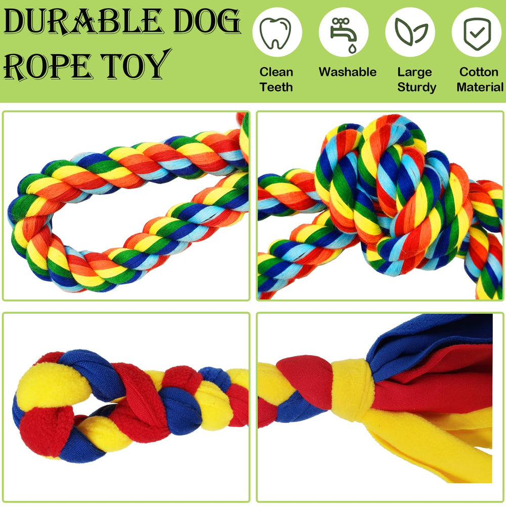 SYOOY tether dog tug toy rope set closeup shows durable cotton ropes.