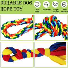 SYOOY tether dog tug toy rope set closeup shows durable cotton ropes.