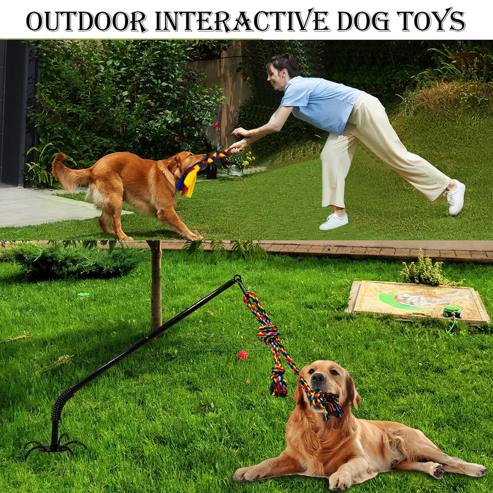 SYOOY tether dog tug toy sturdy base highlights strong stability.