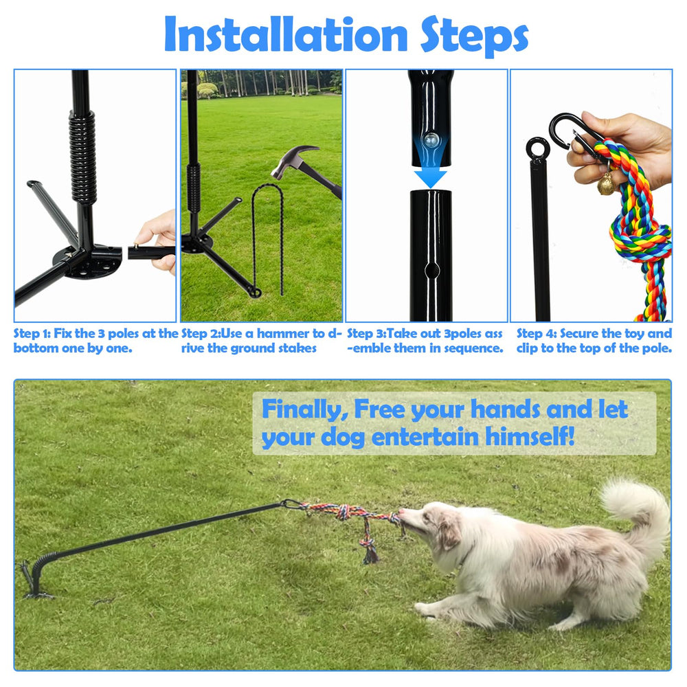 SYOOY tether ground stakes provide stable outdoor setup for outdoor play.