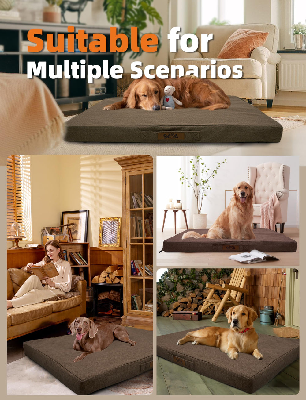 Sytopia brown fabric and eco-friendly fill for comfort.