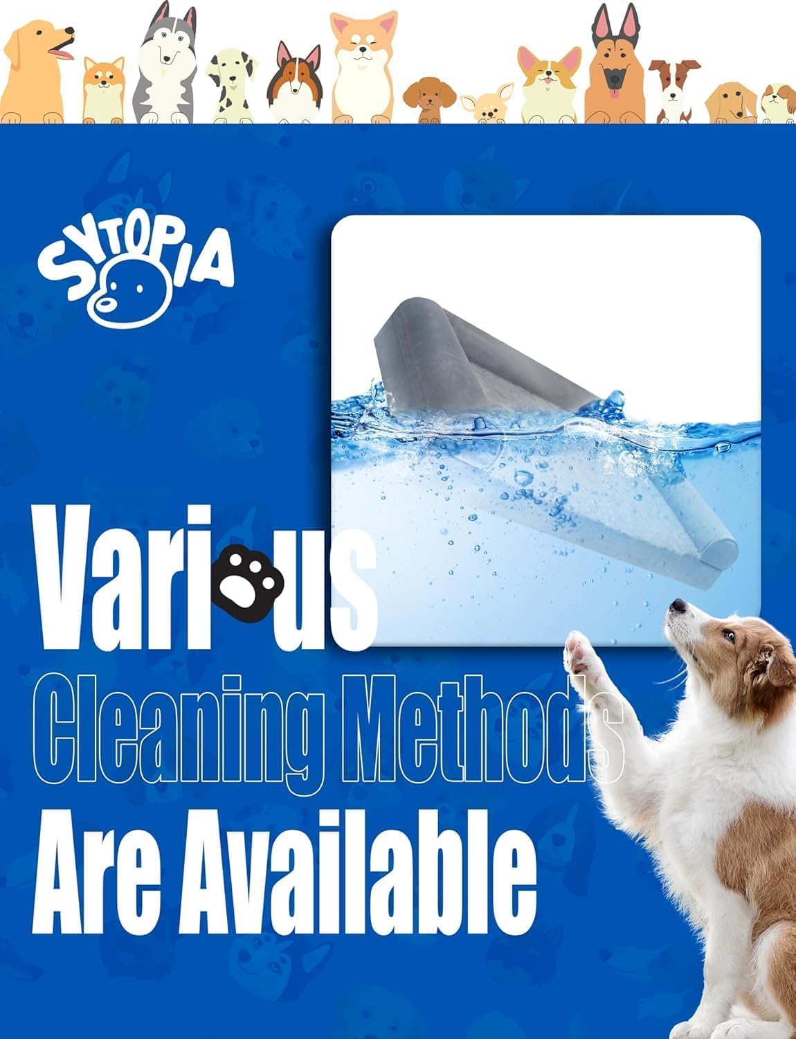 Sytopia Chew-Proof Dog Bed removable cover with zipper for easy washing