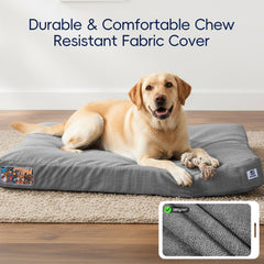 Sytopia dog bed side profile highlights durable chew-resistant materials.