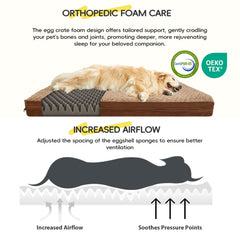 Sytopia large dog bed mattress close-up reveals thick cushioning for joint support and comfort.