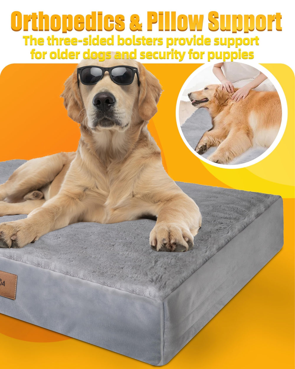 Sytopia waterproof removable cover on top of egg-crate foam for easy cleanup.