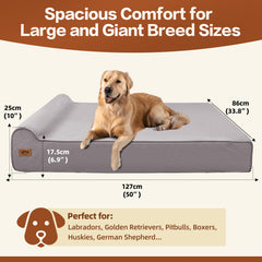 Sytopia XXL 35D memory foam dog bed side view highlights supportive bolster and edges.