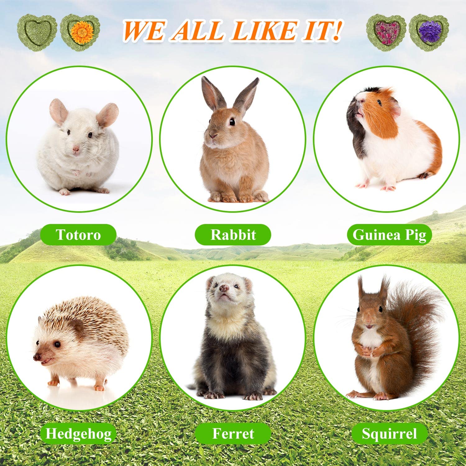 SYWHXY heart-shaped hay cakes invite pets with pleasant aroma