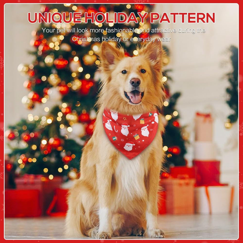 SZEE green tree-print dog bandana during holiday walk.