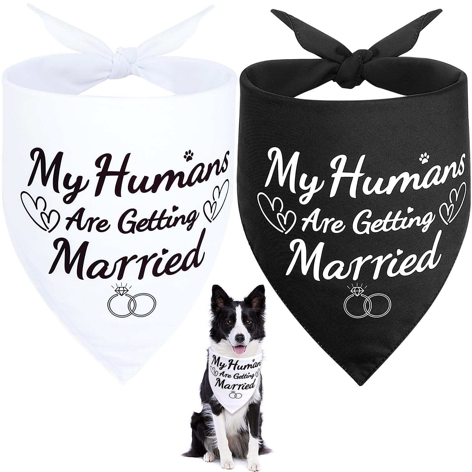 SZEE dog bandana featuring My Humans Are Getting Married design enhances wedding vibes for pets.