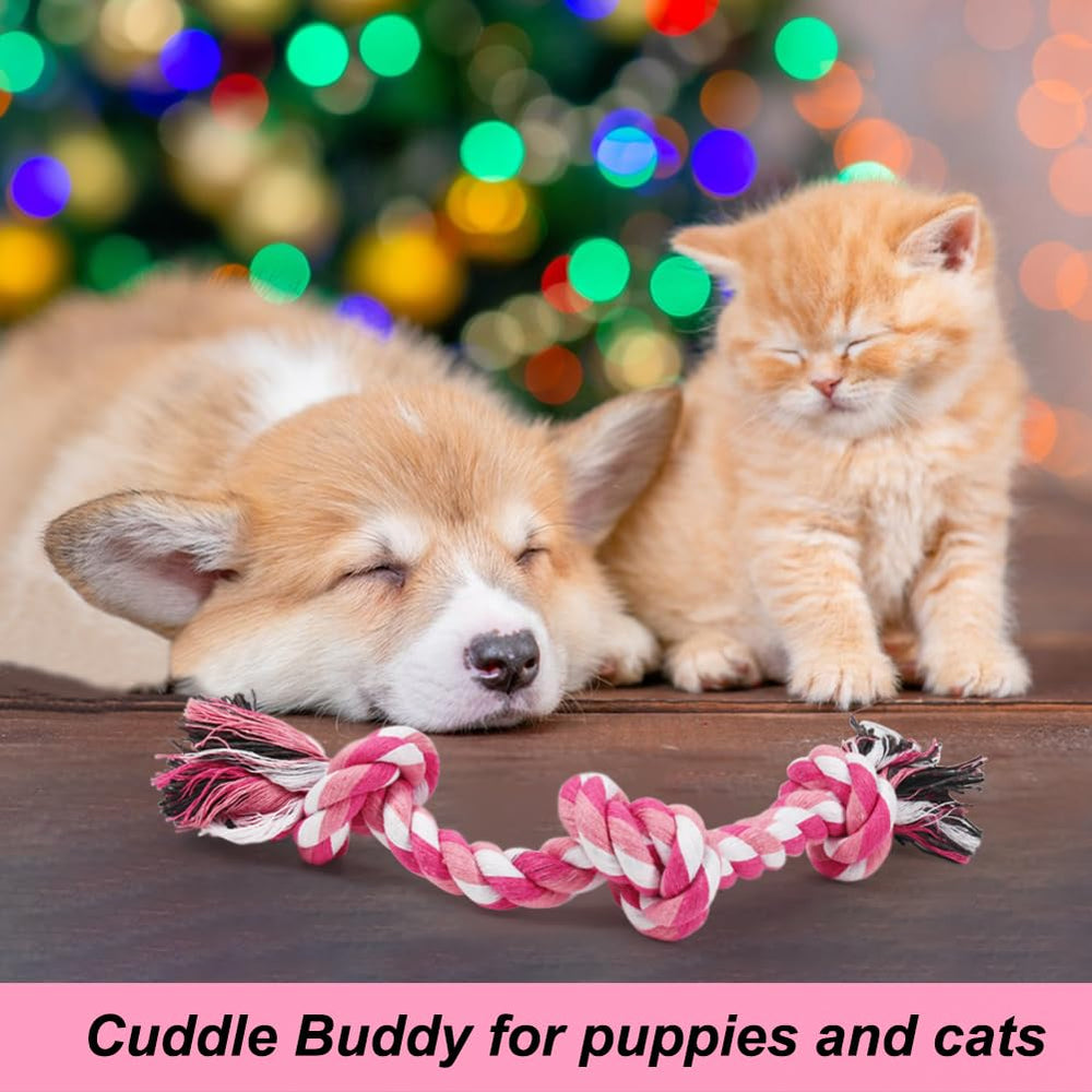 SZEE rope toy pink soft cotton material for gentle chewing