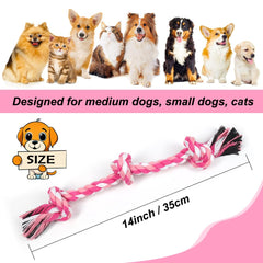 SZEE dog rope toy pink in action during tug-of-war play