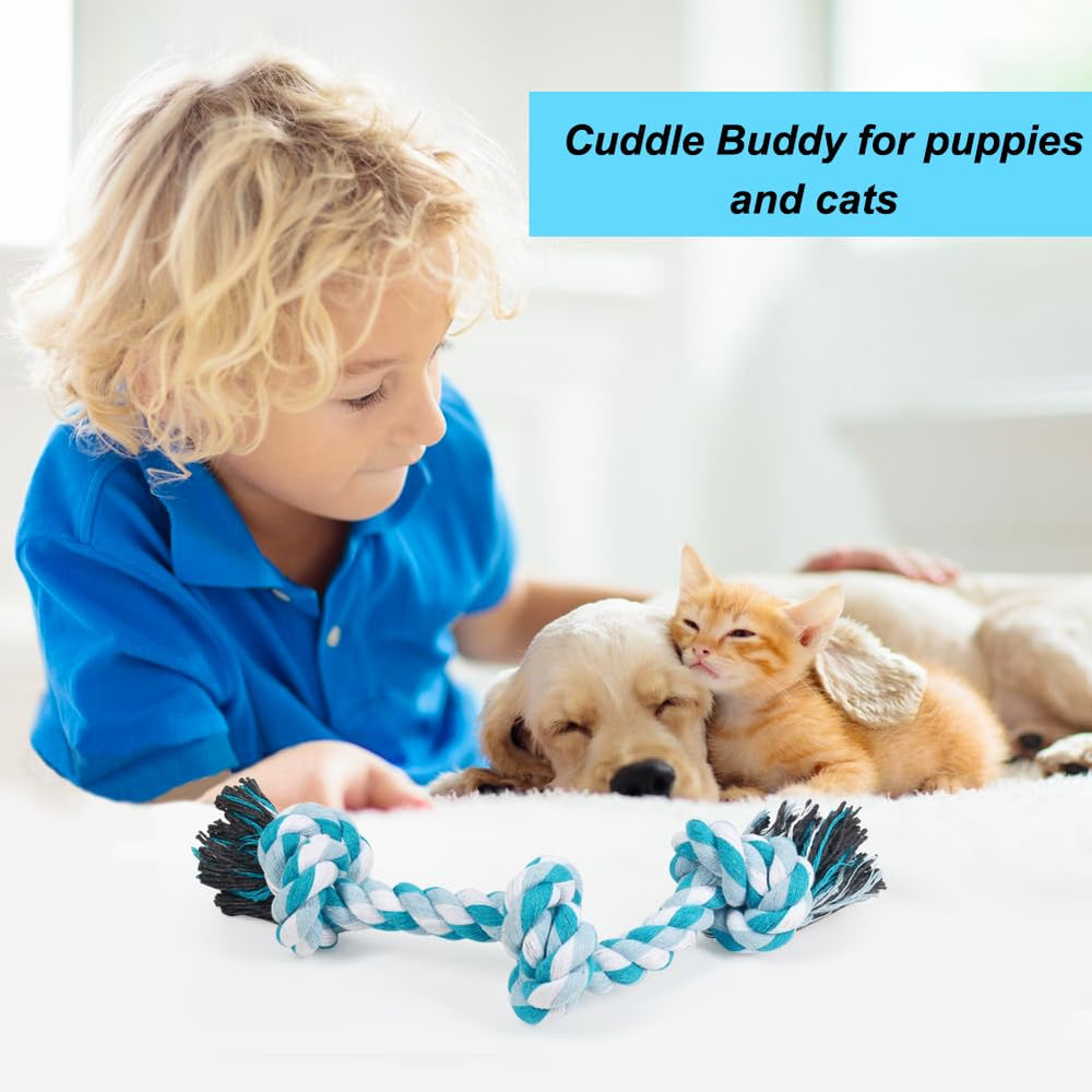 SZEE durable cotton rope toy blue designed to reduce destructive chewing.