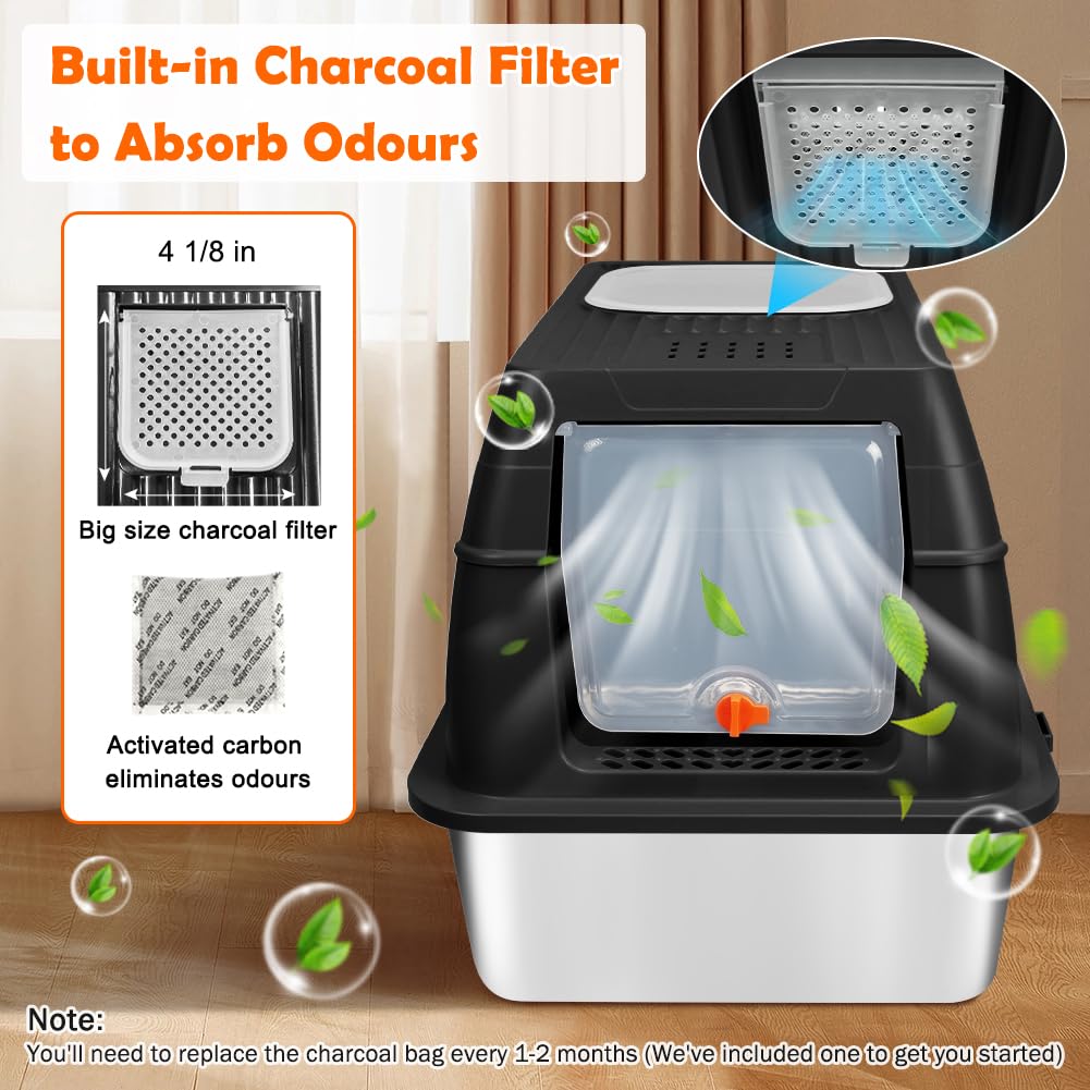SZEE activated charcoal space enhances odor control in the top section.