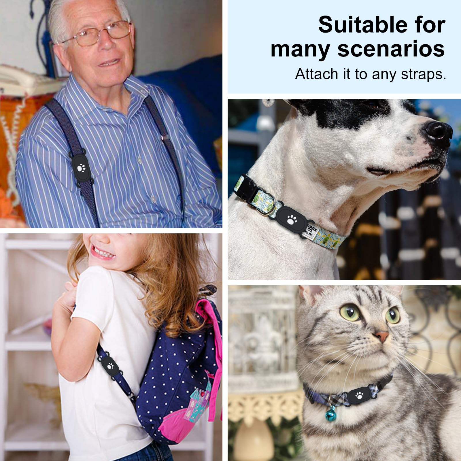SZJCLTD SmartTag2 collar holder fits securely on various collars without slipping.