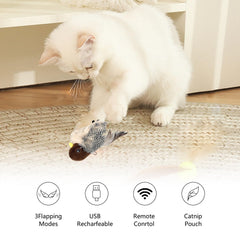 SZJMAO lifelike sparrow design resembles a real bird to entice cats