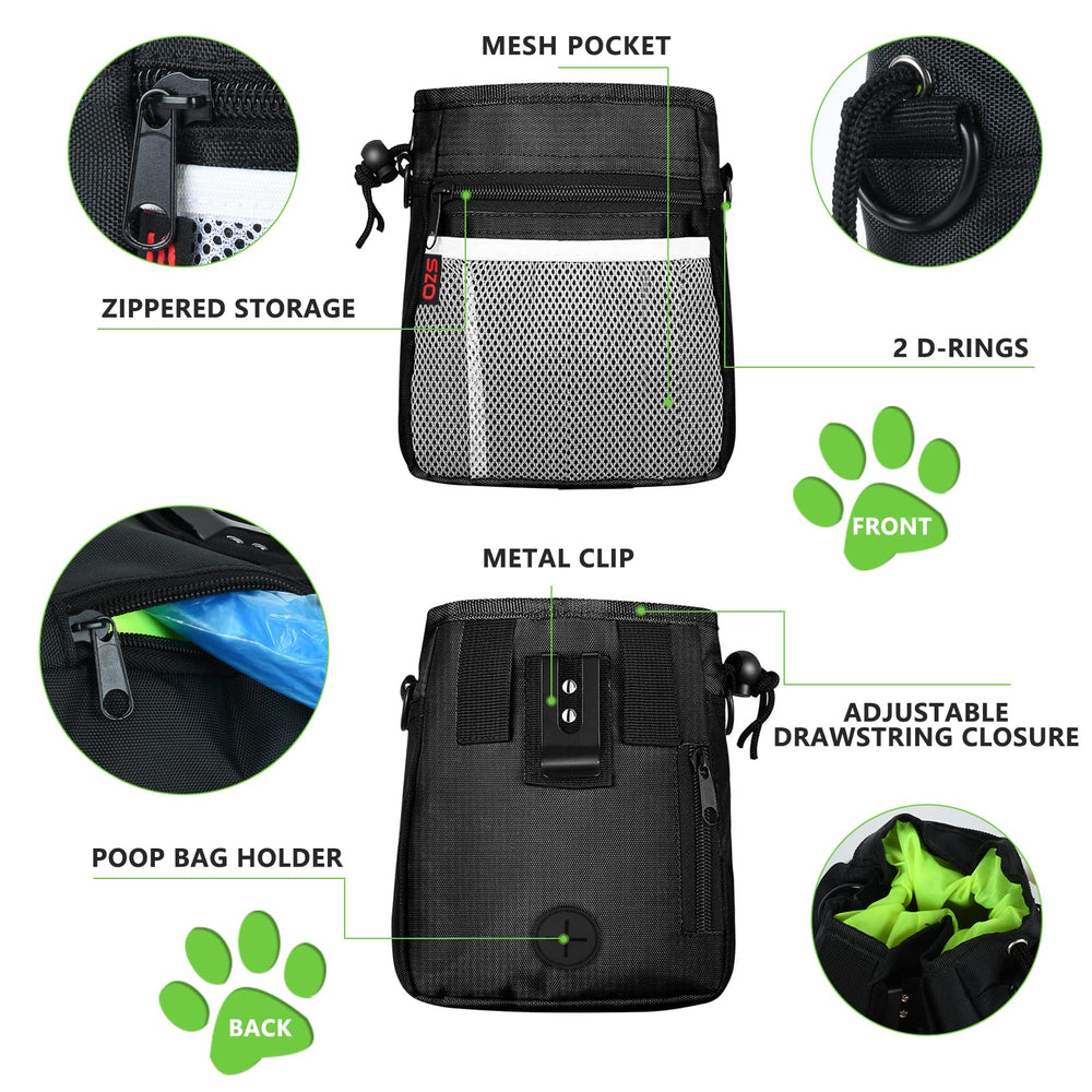 SZO dog treat pouch with waist clip for quick access during walks