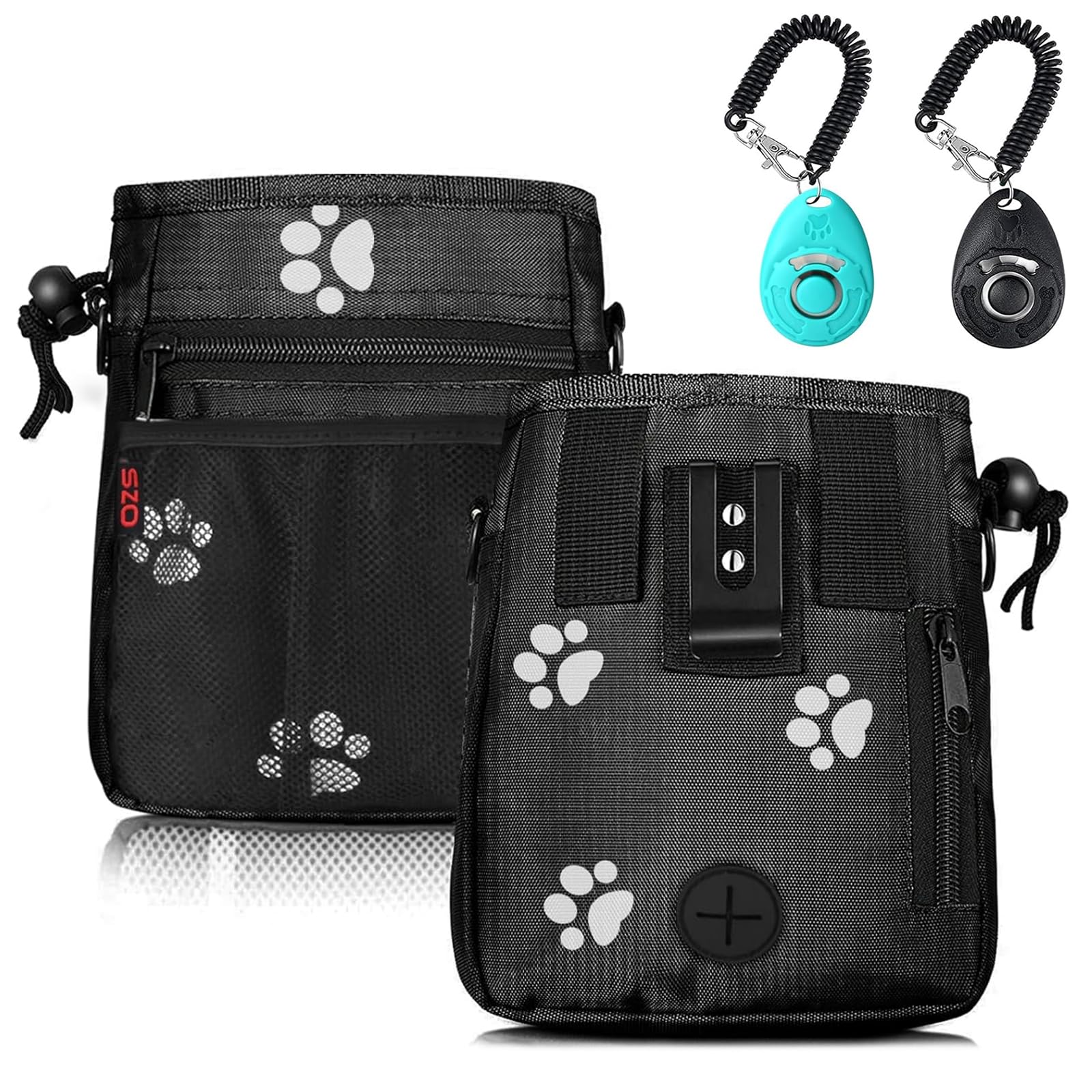 SZO dog treat pouch with large capacity back pocket for quick access during walks
