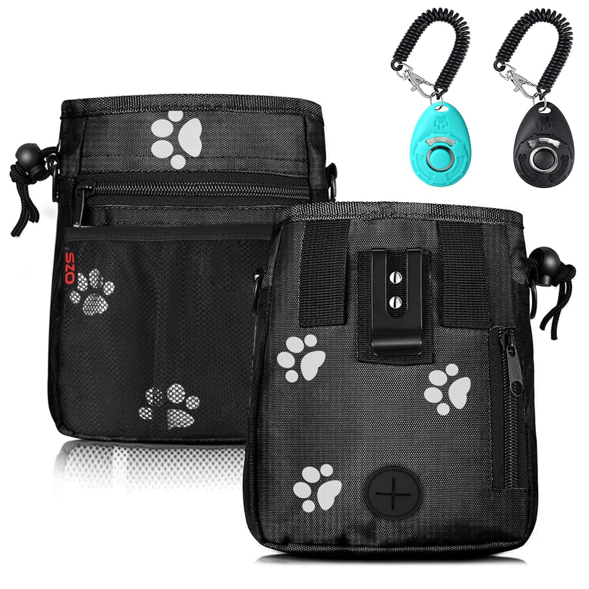 SZO dog treat pouch with large capacity back pocket for quick access during walks