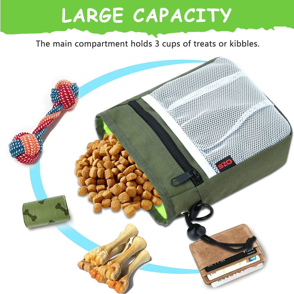 SZO dog treat pouch with multiple wear options enables hands-free training.